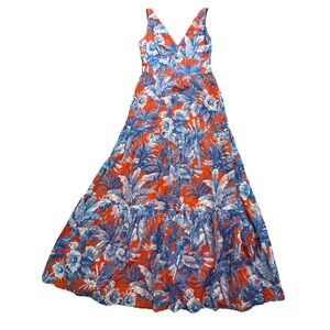 J. Crew Ratti Rio V-Neck Floral Print Tiered Maxi Dress Size 0